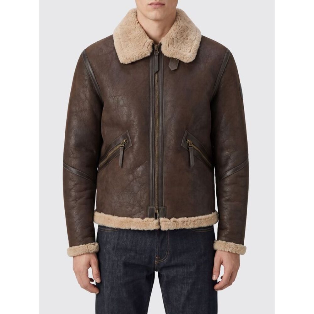 Belstaff Men Short Jacket Belstaff In Lamb Shearling With Fur Collar